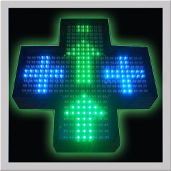 INDOOR CROSS PHARMACY400 MM BLUE AND GREEN