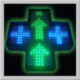 INDOOR CROSS PHARMACY400 MM BLUE AND GREEN